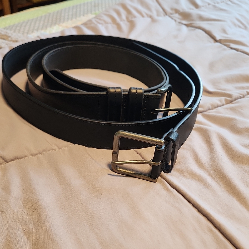 2 Men's Black Leather Belts- Last Chance!